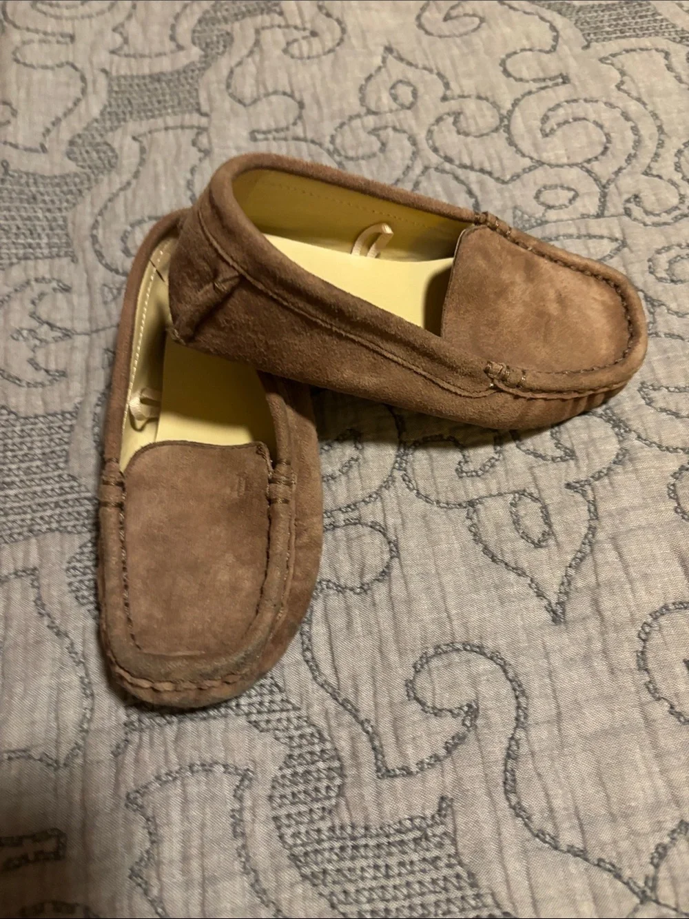 Janie and Jack Brown Suede Slip-On Loafers